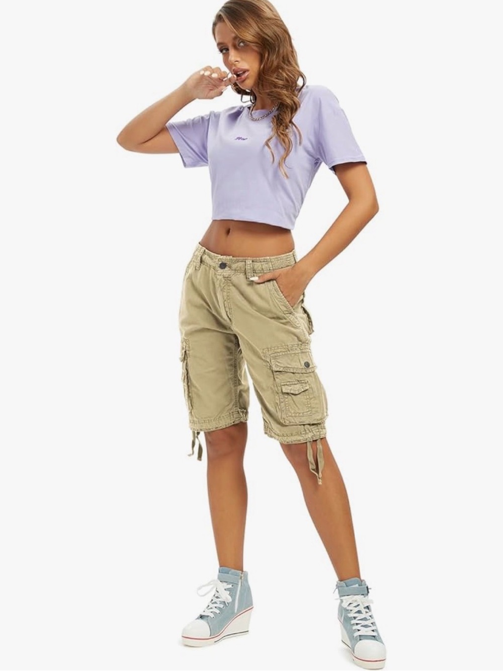 Uni-sex Tan Cargo Bermuda Shorts - Relaxed Utility Style